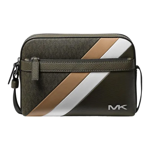 MICHAEL KORS MK Cooper Холст с искусственной кожей Camera Сумка через плечо Мужская Оливково-зеленая
