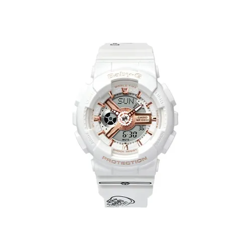 CASIO Малыш г Doraemon Collaboration Кварцевый механизм Смола Ремень Часы Женские Белый Циферблат