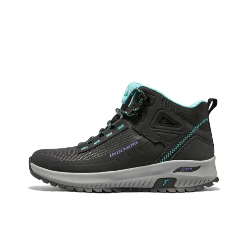 Skechers Амортизация Водонепроницаемый MID Топ Уличная обувь Женские Черный Синий