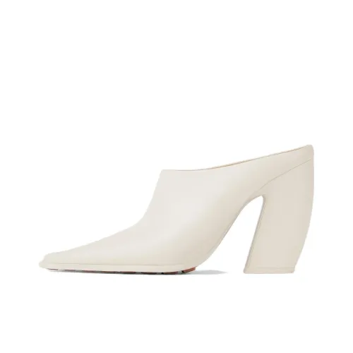 Bottega Veneta Натуральная кожа тихие домашние тапочки женские белые