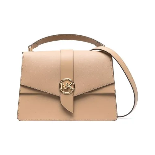 MICHAEL KORS Greenwich Saffiano Кожа Одно плечо Ручная сумка Сумка через плечо Средняя Женская Верблюжий Коричневый