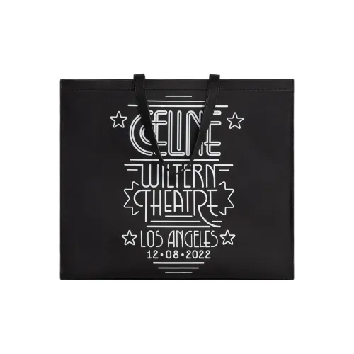 CELINE Cabas Коровья кожа Тоут Сумка Сумка для покупок Сумка Большая Мужская Черная