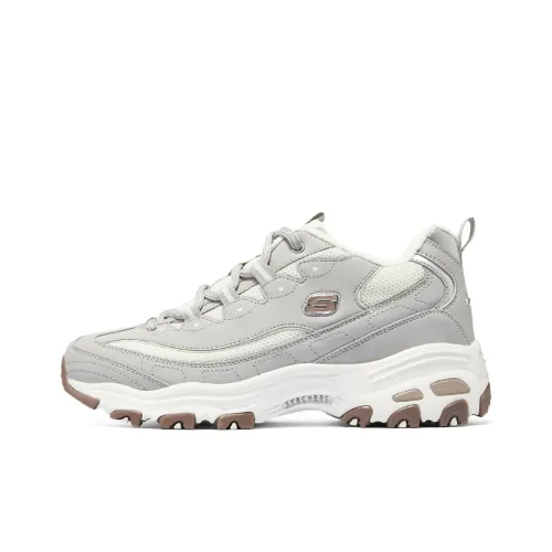 Skechers D'Lites Low Топ Толстая подошва Кроссовки Женские Серые