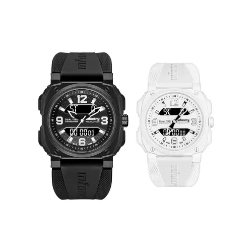 INFANTRY Электронные Механические Часы Силиконовый Ремешок Унисекс Черный Циферблат IN0002