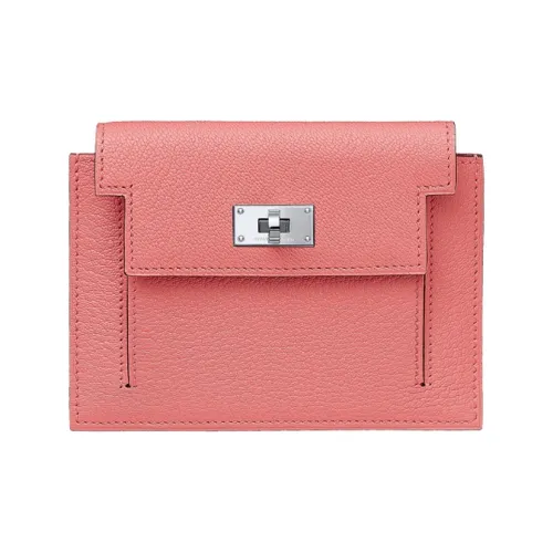 HERMES Kelly Pocket Mysore Шевро Кошелек Женские Лето Розовый