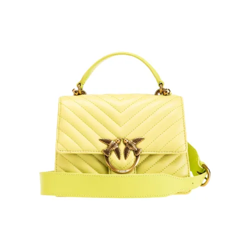 PINKO Love Bag Козья кожа с Корова кожа Swallow Сумка Сумка через плечо Сумка Мини Женская Желтая