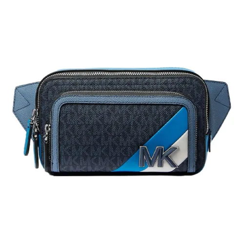 MICHAEL KORS Hudson Покрытый холст Бананка Грудь Сумка Сумка на плечо Мужской Синий