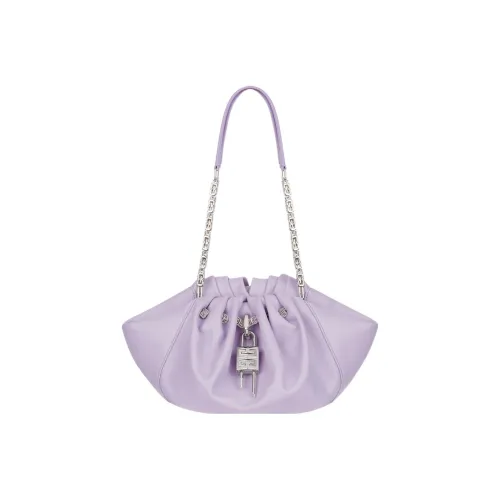 Givenchy 4G Плиссированная Мягкая Корова Кожа Плечевая Сумка Сумка Сумка через плечо Женская Светло-фиолетовая