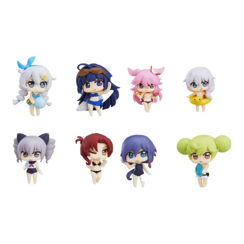 MIHOYO Honkai Impact 3 Лето Reunion Лето Valkyrie Тиби Счастливый Draw Одиночная капсульная игрушка Цельная коробка 8 шт