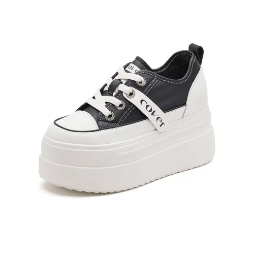 COVER Slip-resistant Abrasion-resistant Lightweight Увеличивающие высоту Низкие Кроссовки для скейтбординга 7,5 см Женские