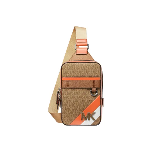 MICHAEL KORS Hudson Покрытый холст Сумка через плечо Бананка Sling Сумка Мужская Коричневая