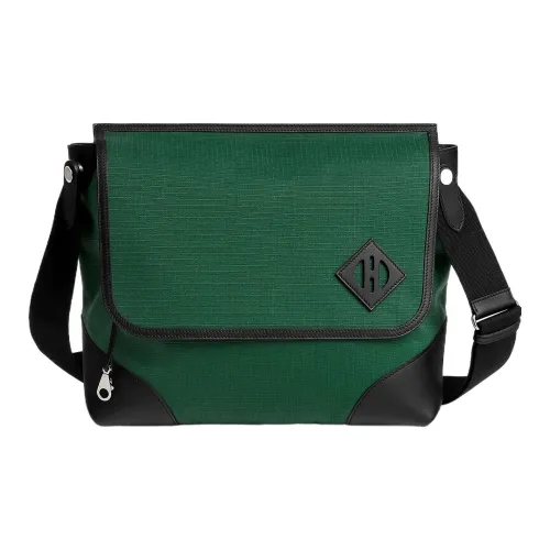 HERMES Allback Bivouac Холст Swift Телячья кожа Курьерская сумка Сумка через плечо Мужская Зеленая Черная