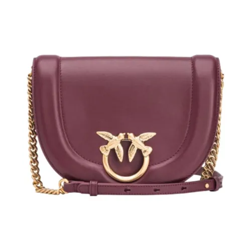 PINKO Love Bag Коровья кожа Седло Сумка Сумка через плечо Женская Красно-коричневая