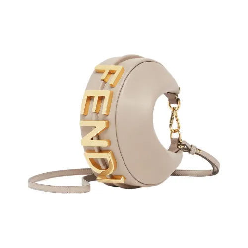 FENDI FENDIgraphy MiniМини-сумка Из Кожи Серо-коричневого Цвета