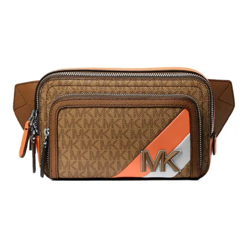 MICHAEL KORS Hudson Покрытый холст Бананка Грудь Сумка Сумка на плечо Мужской Апельсин