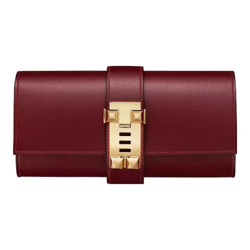 HERMES Medor Tadelact Кожа Клатч Женские 55 RougeH HERMES Красный