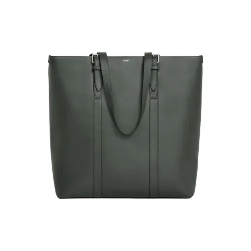 CELINE Cabas Гладкая коровья кожа Тоут Сумка Сумка для покупок Сумка Обычная Мужская Темно-армейский зеленый