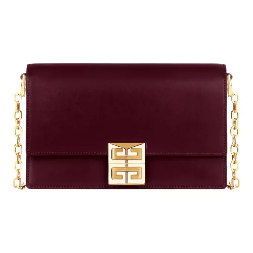 GIVENCHY 4G Гладкий Box Телячья кожа Сумка через плечо Маленькая Женская Бычья кровь Красный