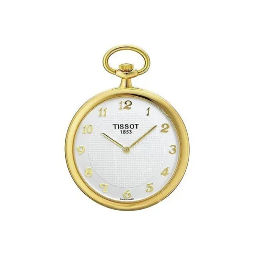 TISSOT Mechanical Механизм Ручной Подзарядки 18К Золото Карманный Часы 42,3мм Унисекс Серебряный