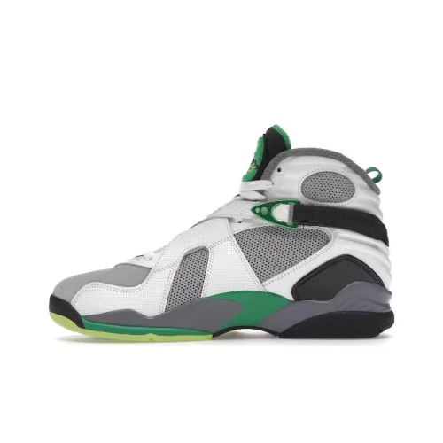 Jordan Air Jordan 8 Oregon University Износостойкий и Водонепроницаемый MID Баскетбольные кроссовки Мужские Белый Зеленый