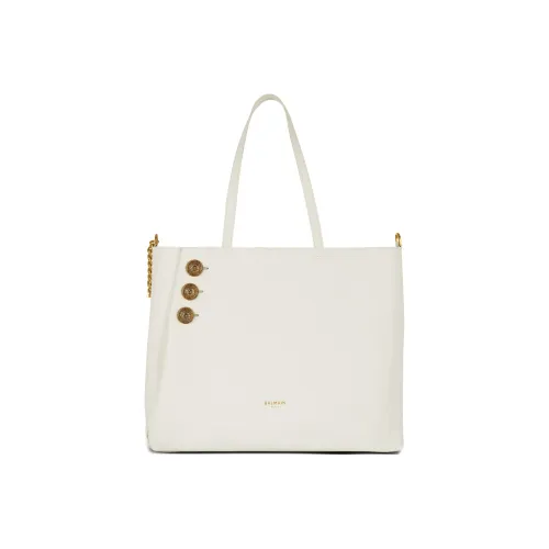 BALMAIN Телячья кожа Тоут Сумка Сумка для покупок Сумка на плечо Сумка Женская Белая