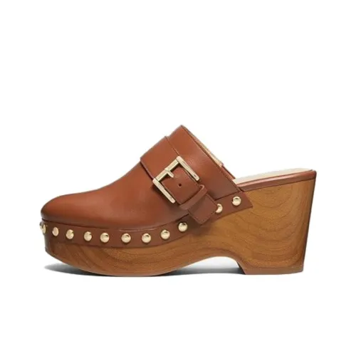 MICHAEL KORS Домашние тапочки с резиновым подошвой женские коричневые