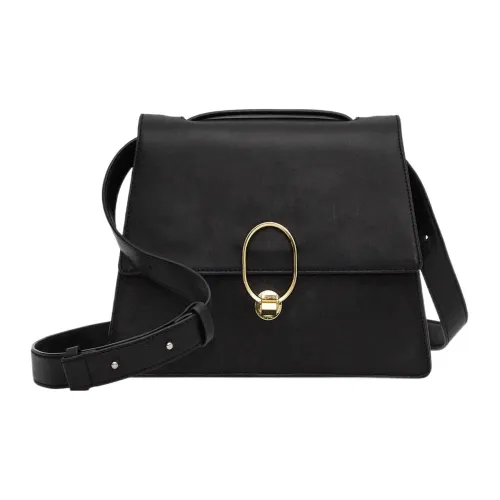 COS Коровья кожа Сумка через плечо Стандартная Женская Черная