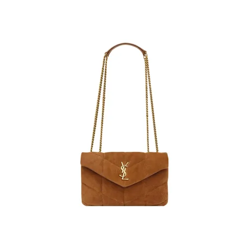 SAINT LAURENT Puffer Телячья кожа Портативная Сумка через плечо Сумка на плечо Женская CAMEL
