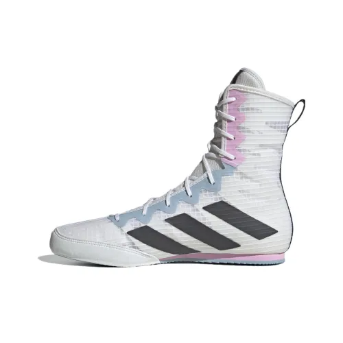 Adidas Box Hog 4 Slip-Resistant Abrasion-Resistant High Top Training Shoes Unisex White Adidas Box Hog 4 Противоскользящие Износостойкие Высокие Кроссовки для Тренировок Унисекс Белые