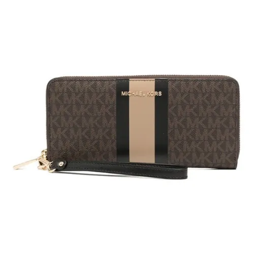 MICHAEL KORS Покрытый холст с материалами Кошелек Обычный Женский Коричневый