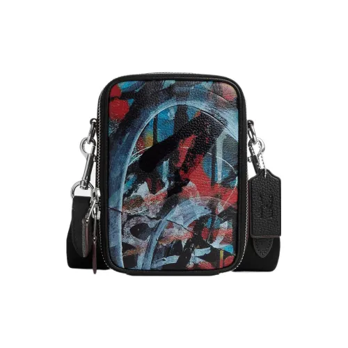 COACH Мята+Serf Stanton 13 Коллаборация Каменная кожа Camera Сумка Сумка через плечо Мини Унисекс Черный