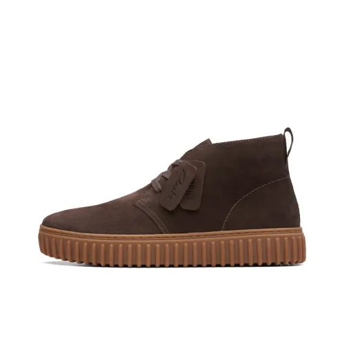 Clarks Jiele Street Collection Дышащий MID Топ Скейтборд Кроссовки Мужские Темно-Коричневый