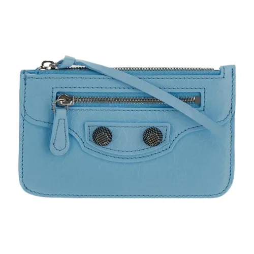 Balenciaga Le Cagole Sheepskin Wallet Coin Purse Card Holder Women's Blue Баленсиага Le Cagole Овчина Кошелек Мелочь Кошелек Картхолдер Женский Синий
