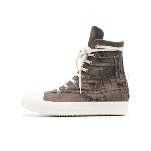 Rick Owens DRKSHDW High-Top Canvas Shoes Light Brown Men's