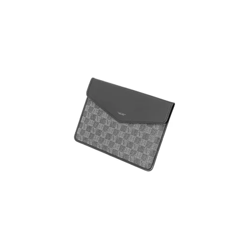 VANESSA HOGAN Кожа Маленькая Квадратная Сумка для Ноутбука Клатч Средний Унисекс Черный