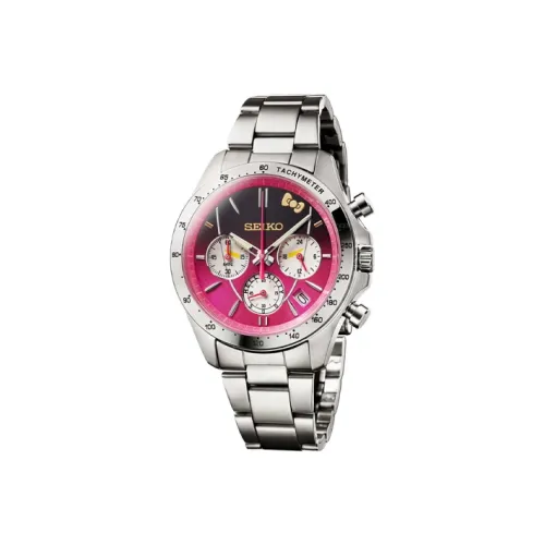 SEIKO Hello Kitty Кварцевый механизм нержавеющая сталь ремешок женские часы розовый циферблат
