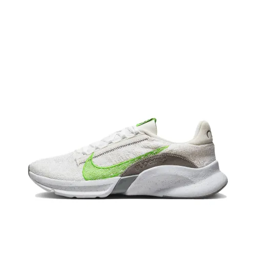 Nike SuperRep Go 3 Next Nature противоскользящие низкие кроссовки для тренировок мужские белые и зеленые