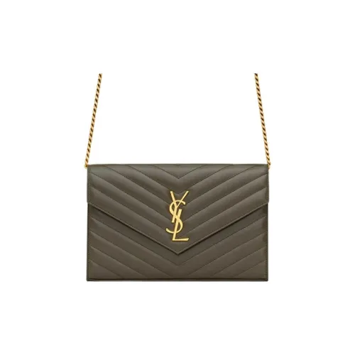 SAINT LAURENT Кошелек из овечьей кожи сумка через плечо сумка на плечо женская зеленая