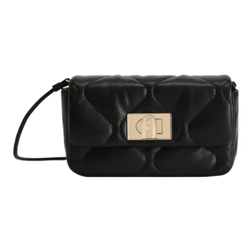 Furla 1927 Collection Сумка через плечо из овечьей кожи среднего размера женская черная