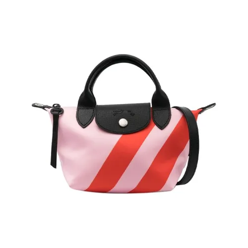 LONGCHAMP Le Pliage Коровья кожа Комбинированная Сумка через плечо Сумка Женская Розовая и Красная