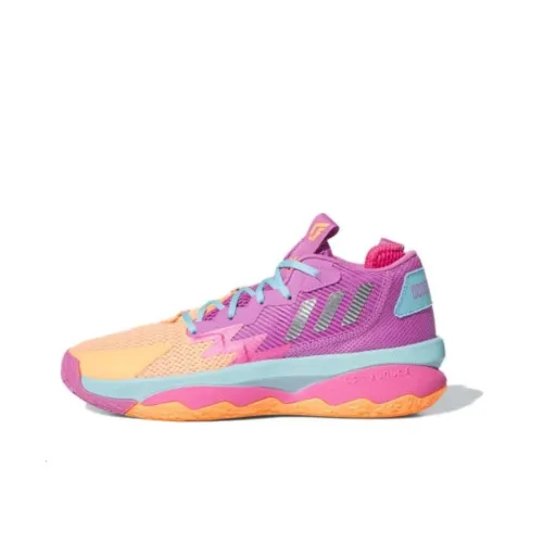 Adidas D Lillard 8 POINT GAWD DAME 8 Амортизаторы Slip-resistant Низкий топ Баскетбольные кроссовки Унисекс Фиолетовый