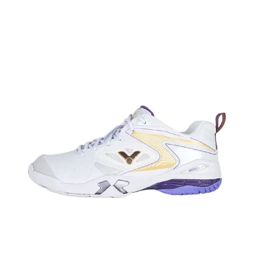 Victor 9200TTY Slip-Resistant Низкий Топ Бадминтон Обувь Унисекс Белый Фиолетовый