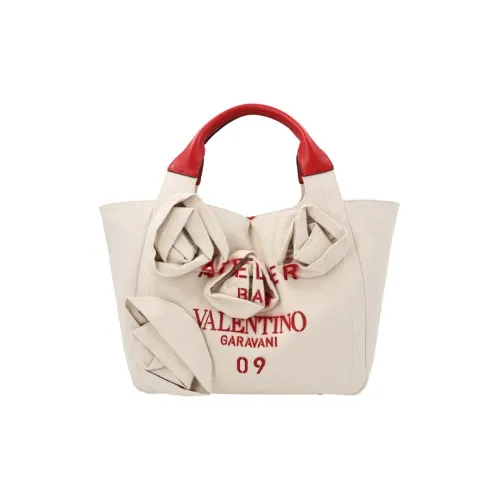 Valentino Canvas Bag Letter Tote Bag Shopping Bag Shoulder Bag Crossbody Bag Women's Beige