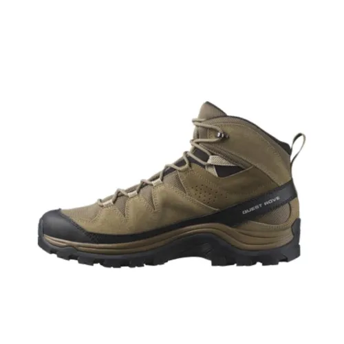 Salomon X Ultra 4 QUEST ROVE GORE TEX Противоскользящий Устойчивый к истиранию MID Топ Уличная обувь Мужская Зеленый Желтый