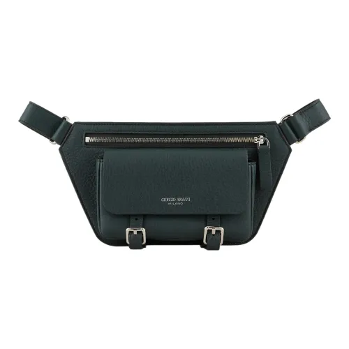 GIORGIO ARMANI Litchi Grain Calfskin Men's Green