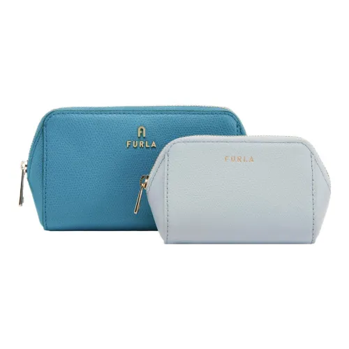 Furla Клатч из коровьей кожи Makeup Bag среднего размера женский синий