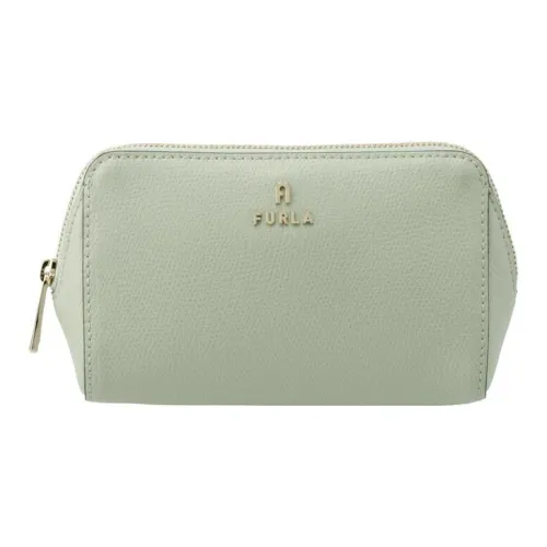 Furla Ламинированная корова кожа косметичка клатч среднего размера женский зеленый