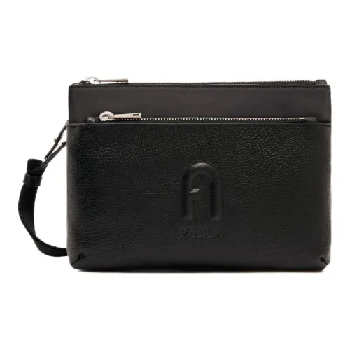 Furla Нейлон Телячья кожа Сумка через плечо Экстра-большая Мужская Коричневая Черная