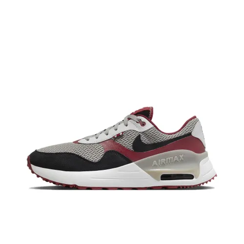 Nike Air Max SYSTM Low Беговые кроссовки Мужские Серый Красный