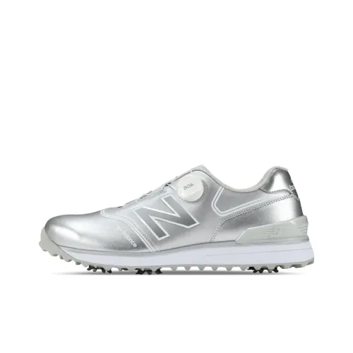 New Balance NB 574 Амортизация Износостойкий Низкий Топ Обувь для гольфа Унисекс Серебряный